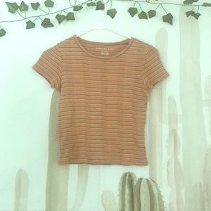 American Eagle striped crop shirt